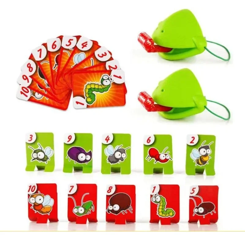 Máscara de lagarto camaleón para niños, lengua Wagging, tarjetas de lamer, juegos de mesa para niños, juguetes de fiesta familiar, juego de