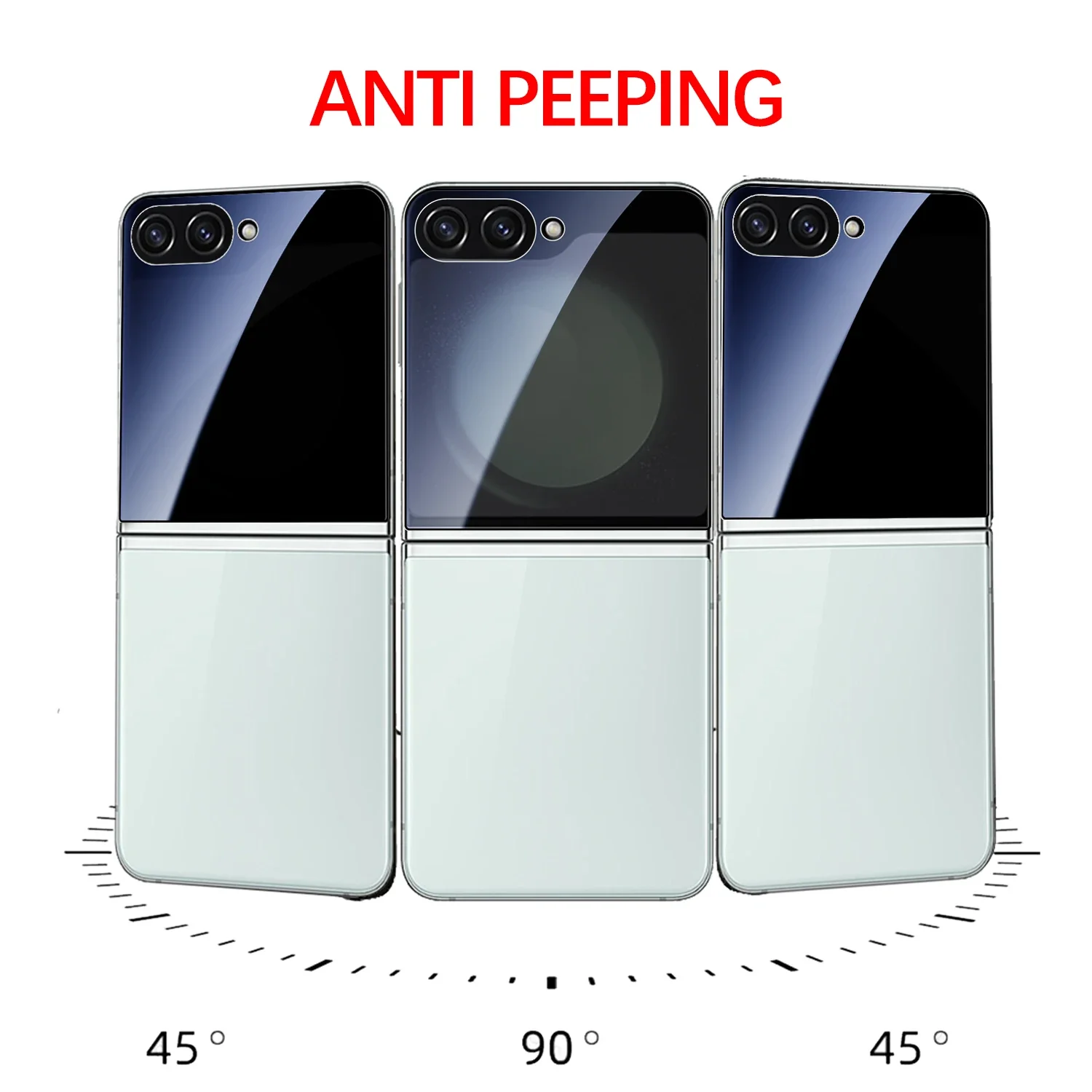 1-3 قطعة الخصوصية الزجاج المقسى أفلام واقية لسامسونج غالاكسي Z Flip 7 Flip7 ZFlip7 2025 مكافحة مختلس النظر الخارجي حامي الشاشة #2