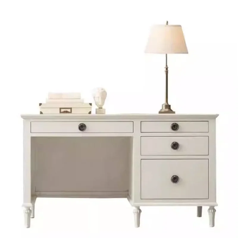 

American solid wood desk household set combination children's student book chair bookcase furniture