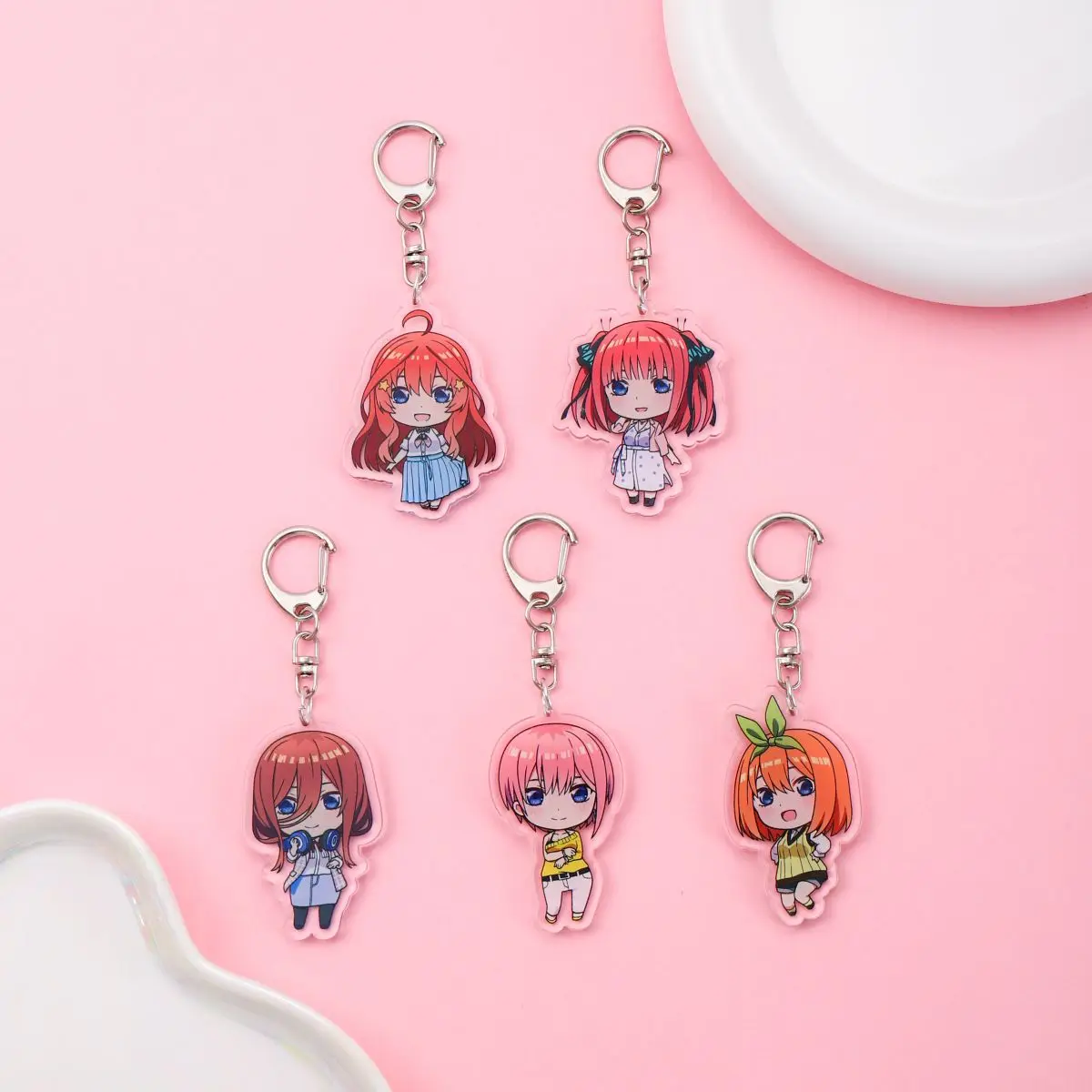 

Anime The Quintessential Quintuplets Acrylic keychain accessaries Cartoon Bag Pendant cute bag charm Keyring Friends Fans Gifts