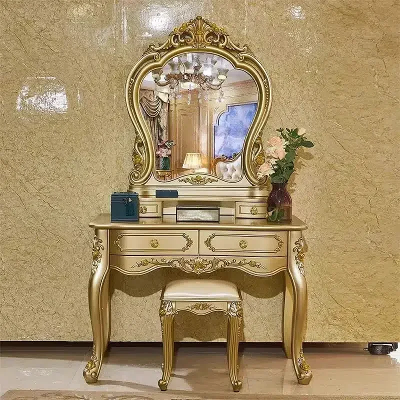 Makeup Table Cabinet European Dressing Table Drawer Woman Mirror Chair Dressing Table Luxury Coiffeuse De Chambre Furniture