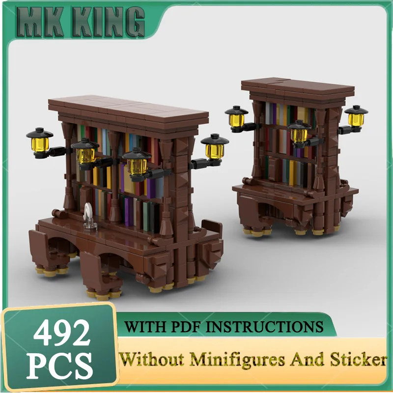 

Popular Movie Model Moc Building Blocks Library Bookcases Model Technology Bricks DIY Famous Scene Assembly Toys Holiday Gifts