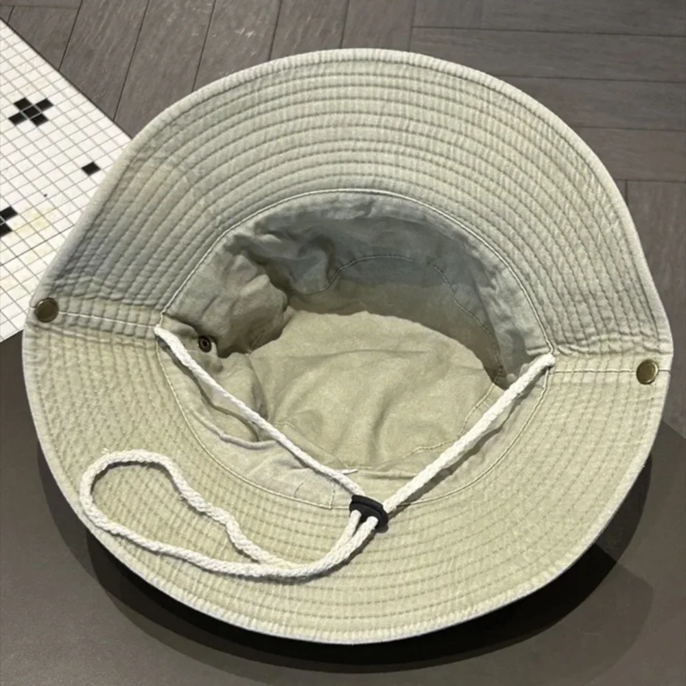 แฟชั่นหมวกกันแดดแบบพับได้คาวบอยปักหมวกชาวประมงครีมกันแดดหมวกผู้ชาย