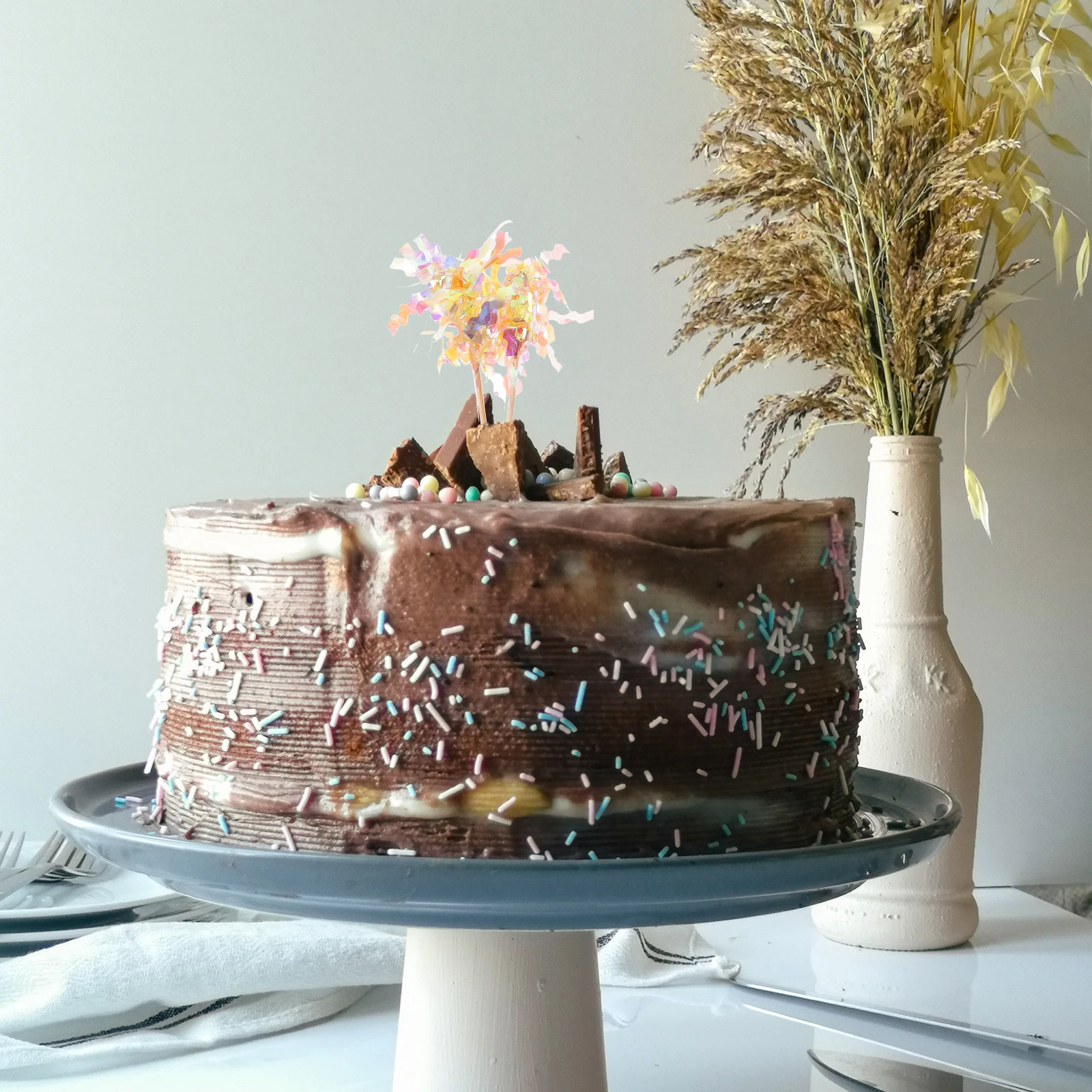 

48pcs Decoration Picks Cupcake Toppers Plastic Cake DIY Birthday Party Supplies Wedding Ornament Food Decor