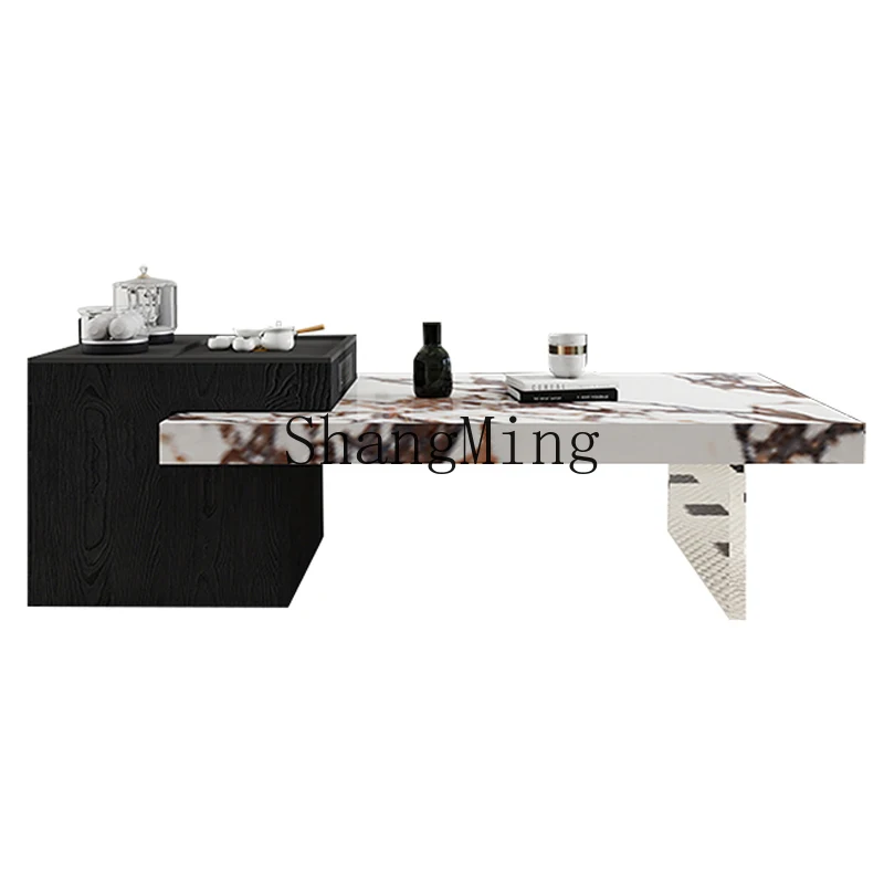 

LXY light luxury modern high-grade solid wood rock slab Kung Fu tea table
