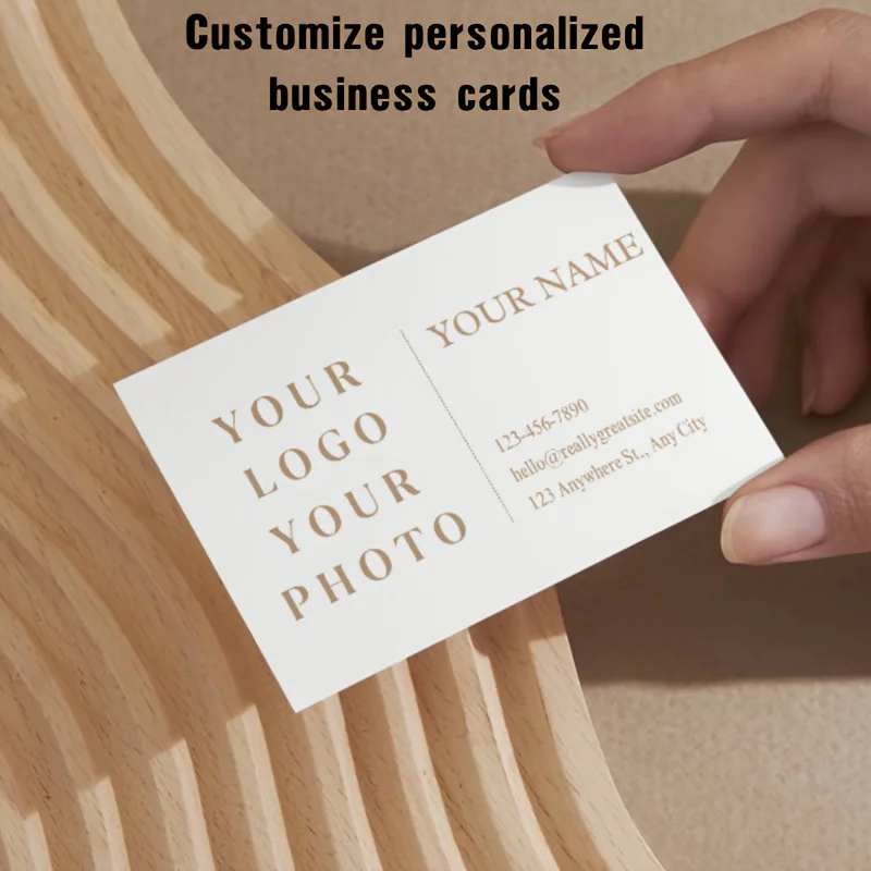 Customized Personalized Business Cards (100pcs) - Add Your Logo/Photo/Name | Professional Business Name Cards
