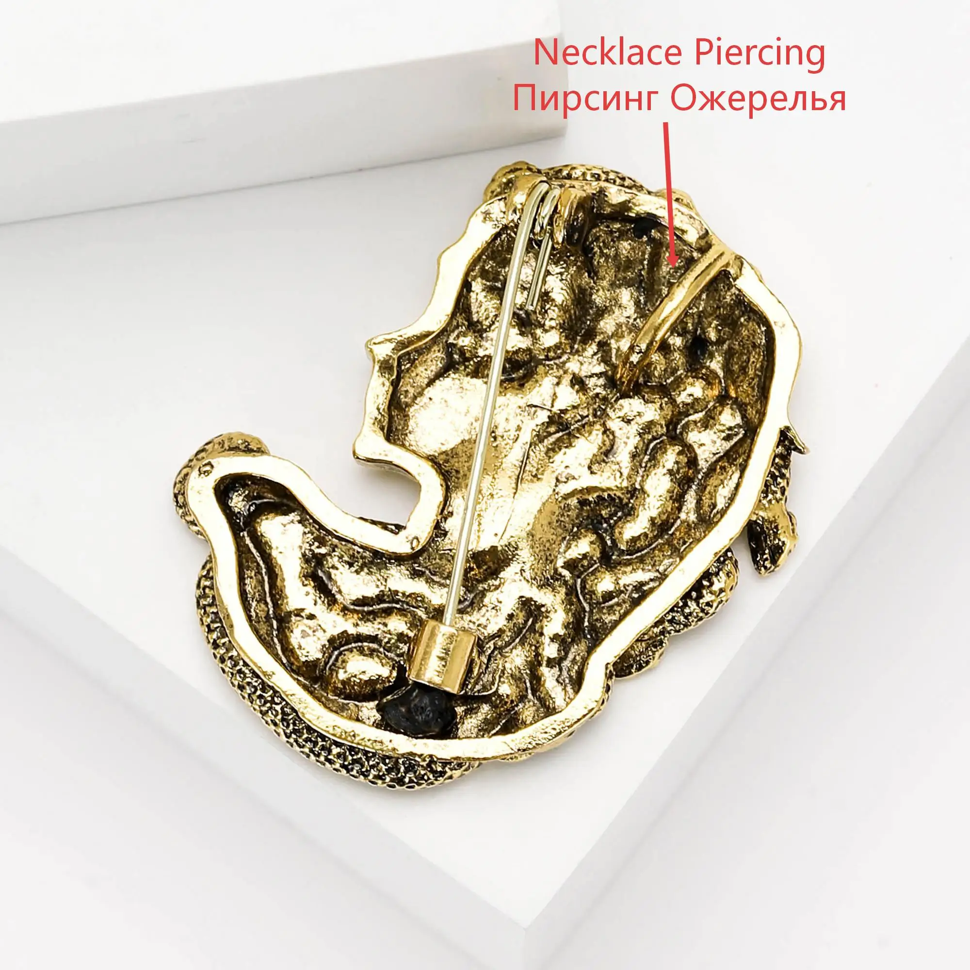 Beaut&Berry Vintage Enamel Medusa Brooches for Women Unisex Figure Pins Casual Party Jewelry Accessories Gifts Decoration