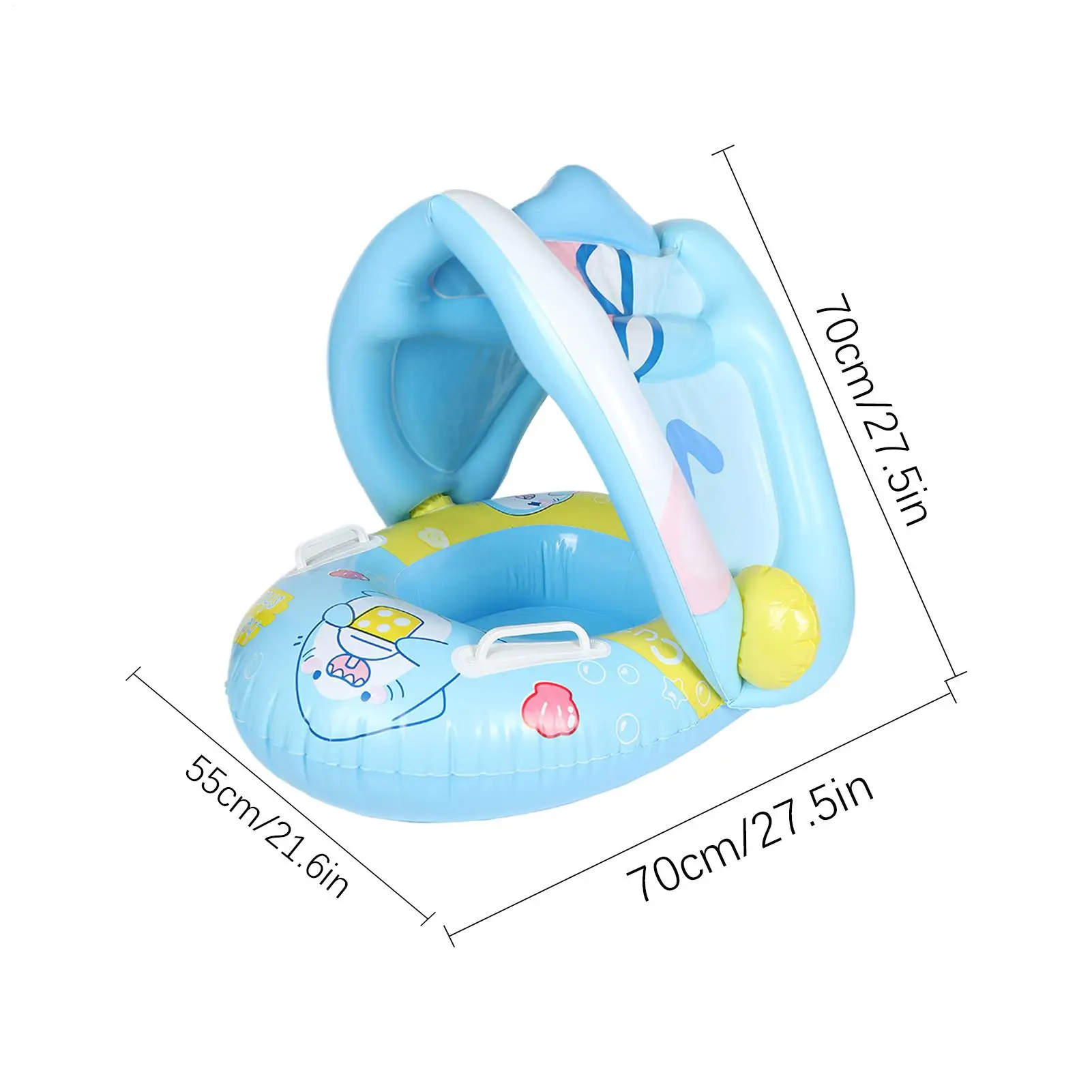Galleggiante estivo per bambini con baldacchino Tubo per piscina per bambini con baldacchino Protezione solare Anello per acqua per bambini con sedile per ragazzi e ragazze da 6 a 36 mesi