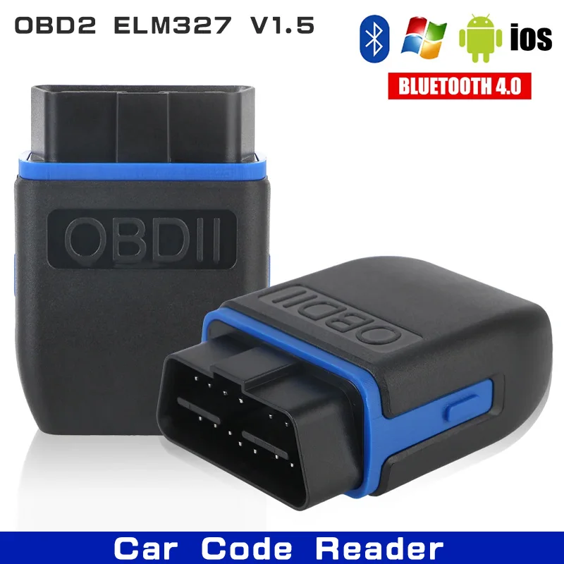 

ELM327 V1.5 OBD2 Диагностический сканер Автомобильный OBD II Mini Wireless Bluetooth 4.0 для iOS Android и Windows Устройство считывания автомобильных кодов