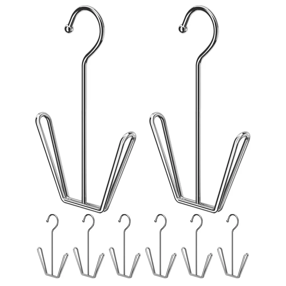 

8 Pcs Stainless Steel Sandal Rack Slippers Hanging Hooks Drying Display Stand Shoes Hanger Double