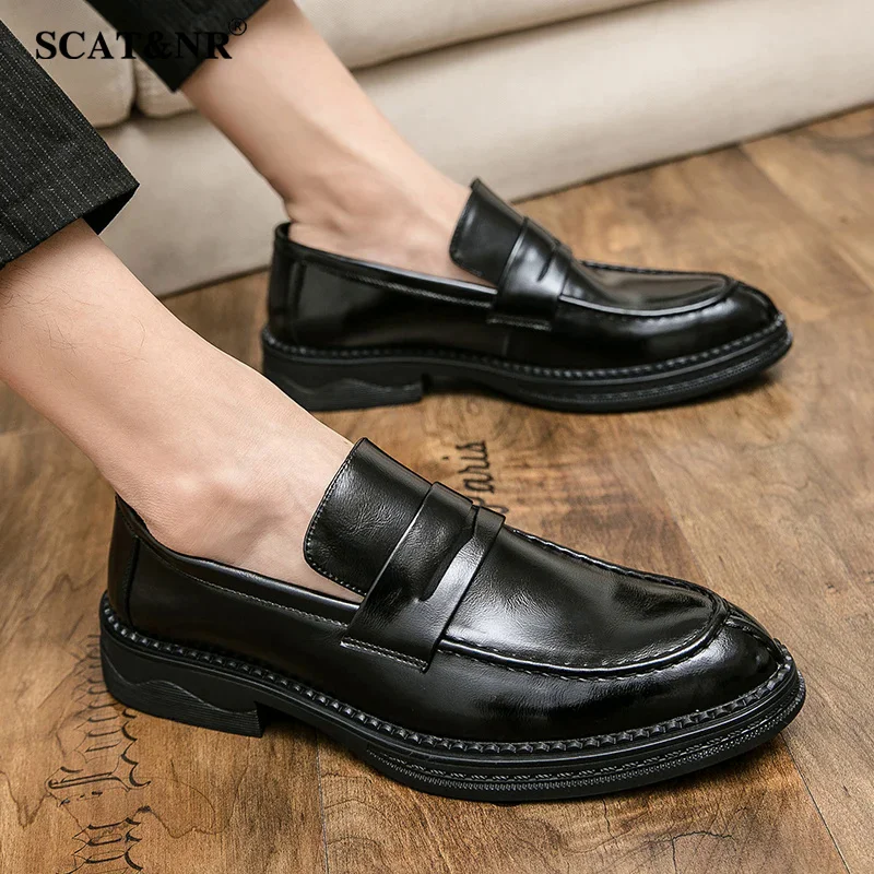 2024 new men loafers formal designer shoes elegant dress shoe simple slip on man casual work shoes flat shoes classic moccasins