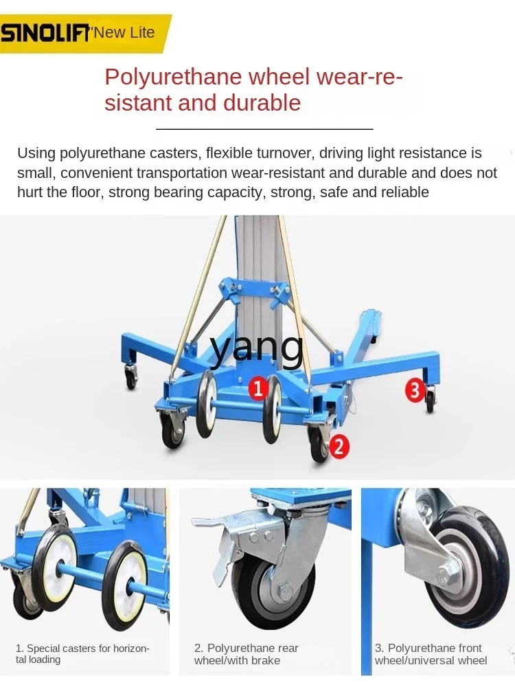 CX mão elevador exposição empilhador liga de alumínio dobrável empilhador manual material elevador