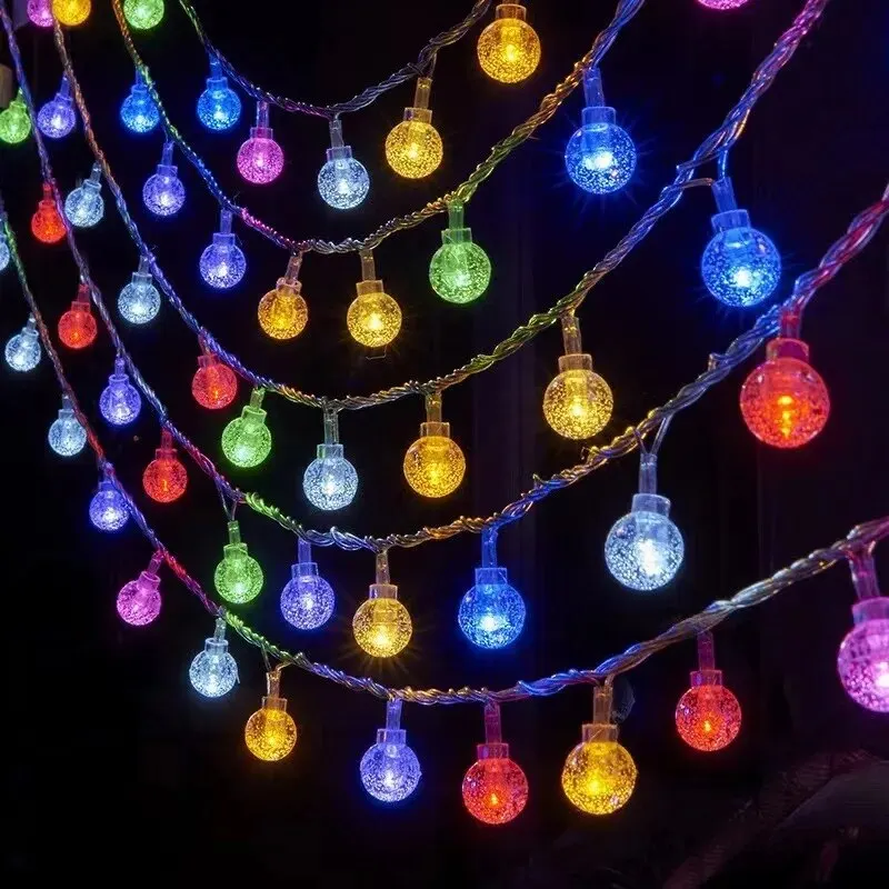 3M LED Light Battery Crystal Ball Outdoor Garden Camping Light String 20 LED Lights Waterproof Garland Light Ramadan Decorations