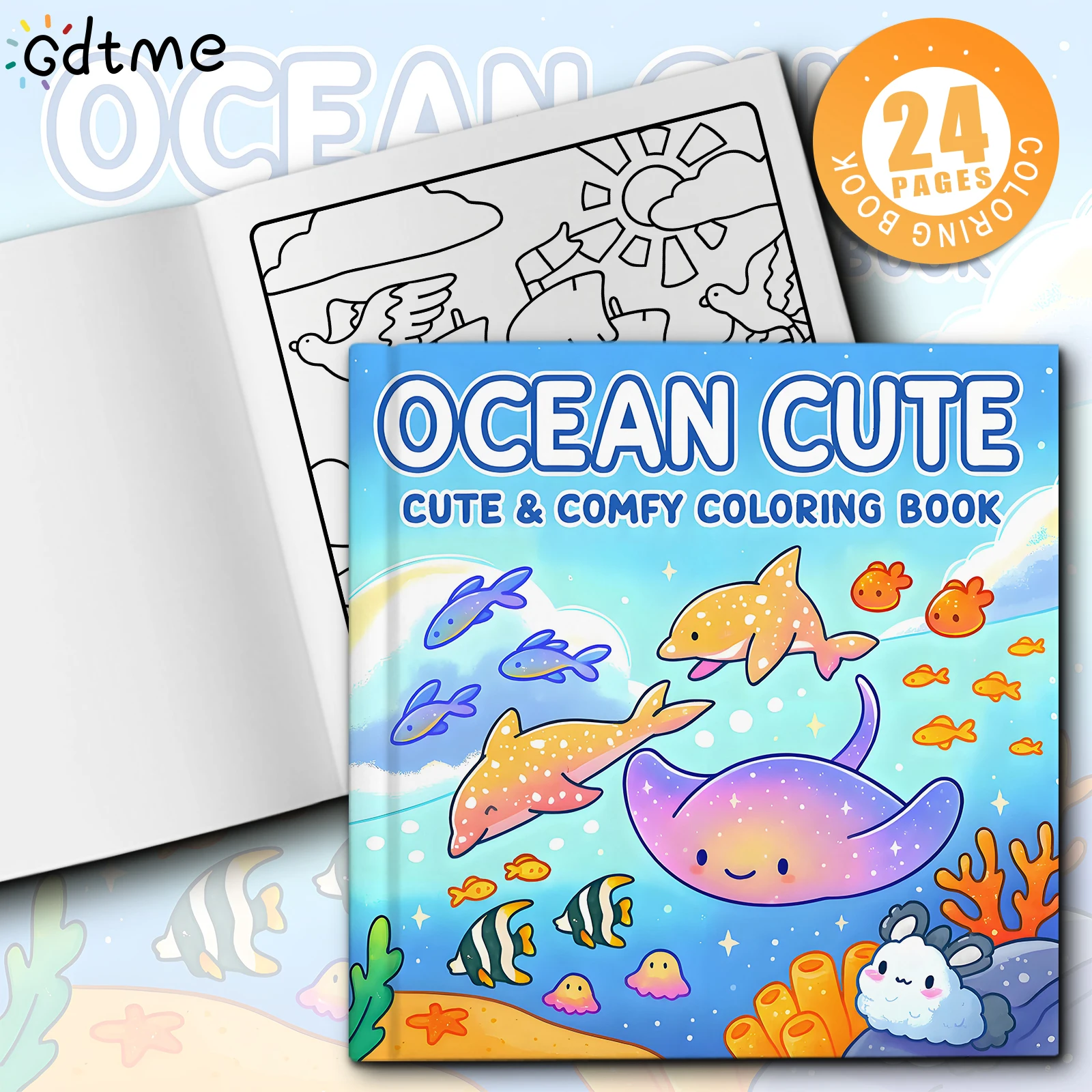 OCEAN CUTE Bold-easy Patterns Coloring Book for Adults Cute Drawing Book Perfect Gift for Party and Birthday