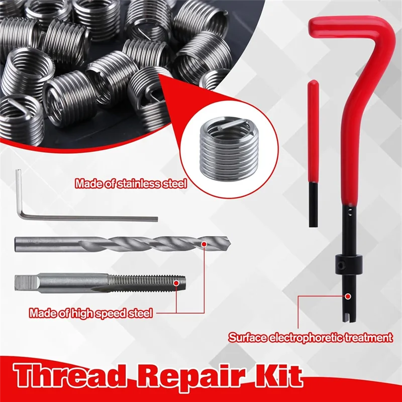Most-30 Piece M8x1.25 Thread Repair Kit, Metric Repair Kit With HSS Drill Bits Thread, For Auto Repairing