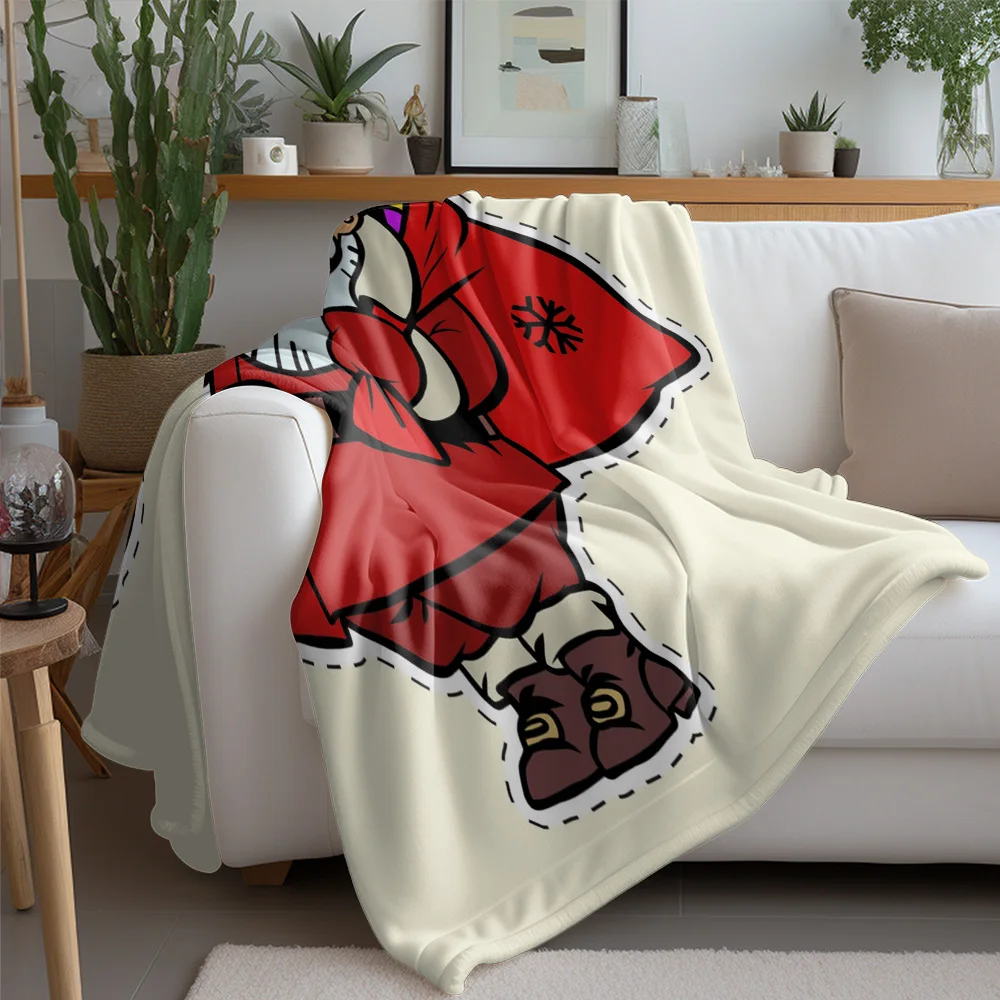 TU Santa Claus Throw Blanket Cozy Christmas Reindeer Holiday Flannel Fleece Soft Warm Decorative Bedspread Gift Idea