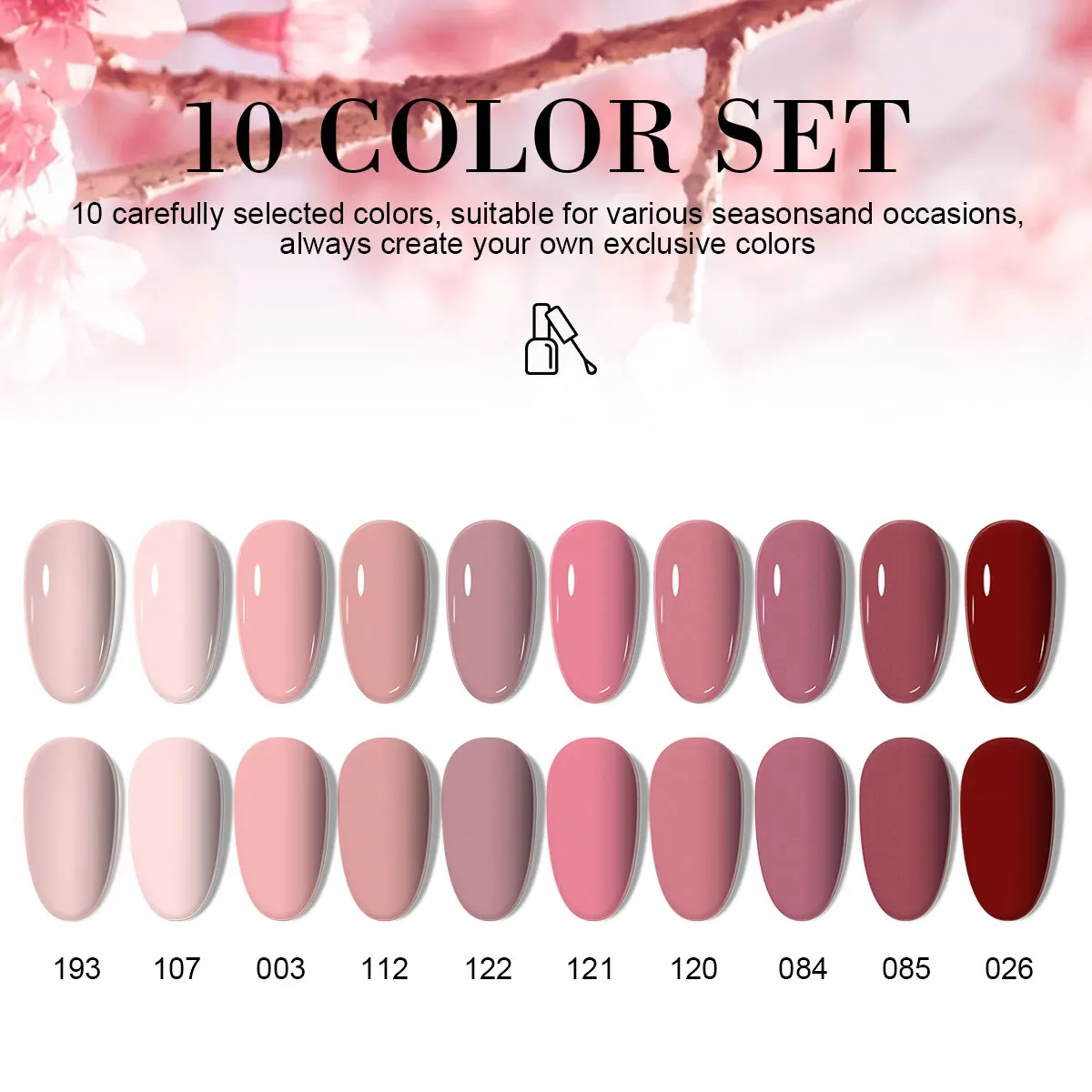 Limegirl 10 pçs/set gel unha polonês uv brilhante rosa gel semi-permanente imersão arte do prego gel vernish para kits de manicure