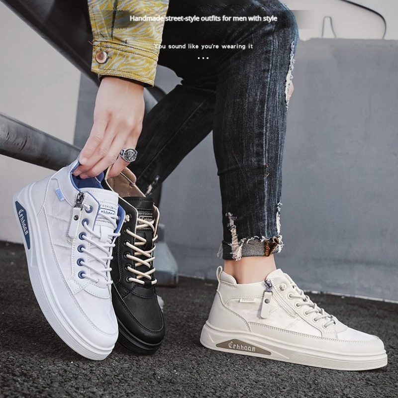 

Модная обувь с высоким берцем. Модная и модная спортивная студенческая обувь. Повседневная обувь на плоской подошве со шнуровкой. Новые кроссовки из ткани для бега.