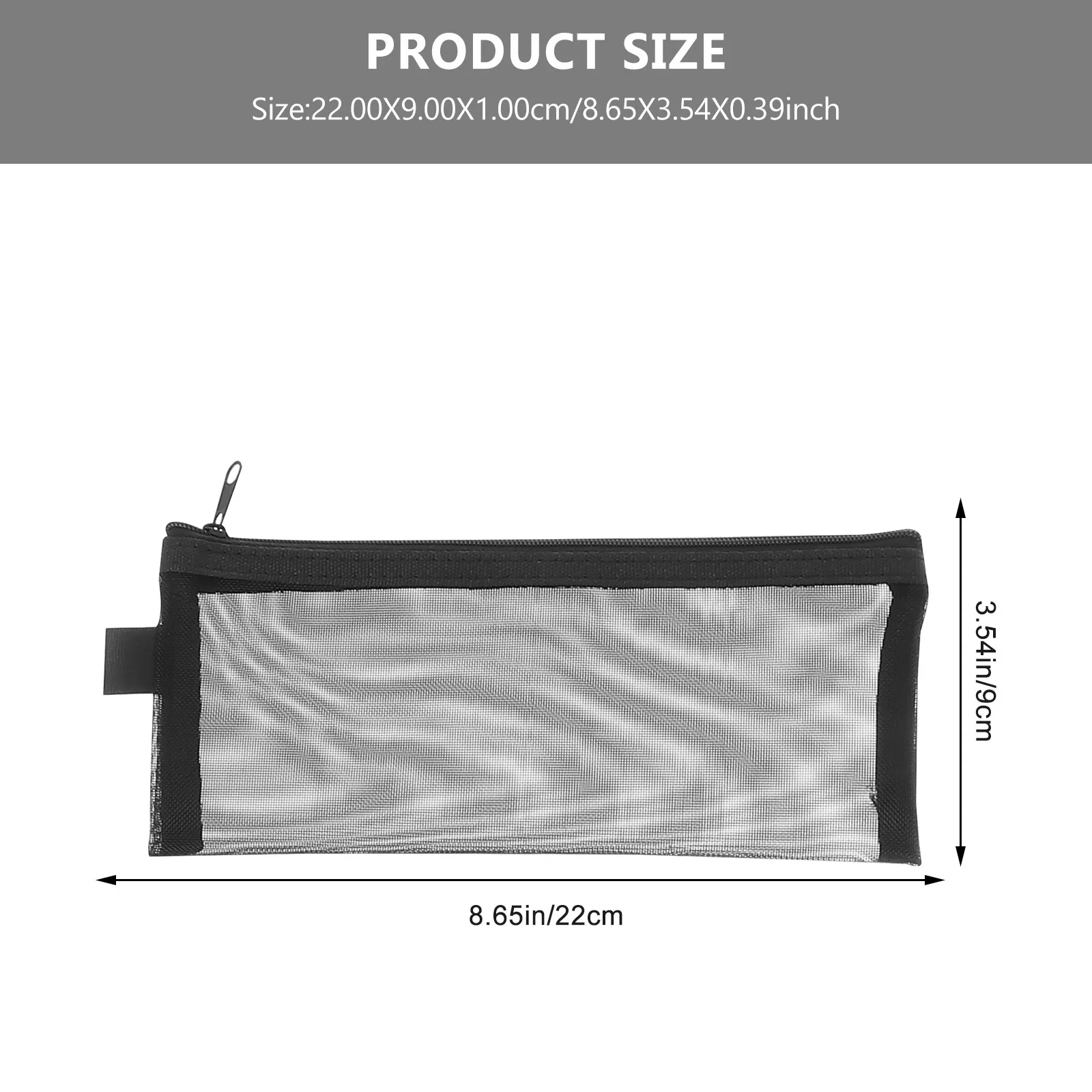 5Pcs Premium Nylon Net Pen Bags Flexible Non Deforming Transparent Pencil Case for Students School Gifts Zippered Stationery