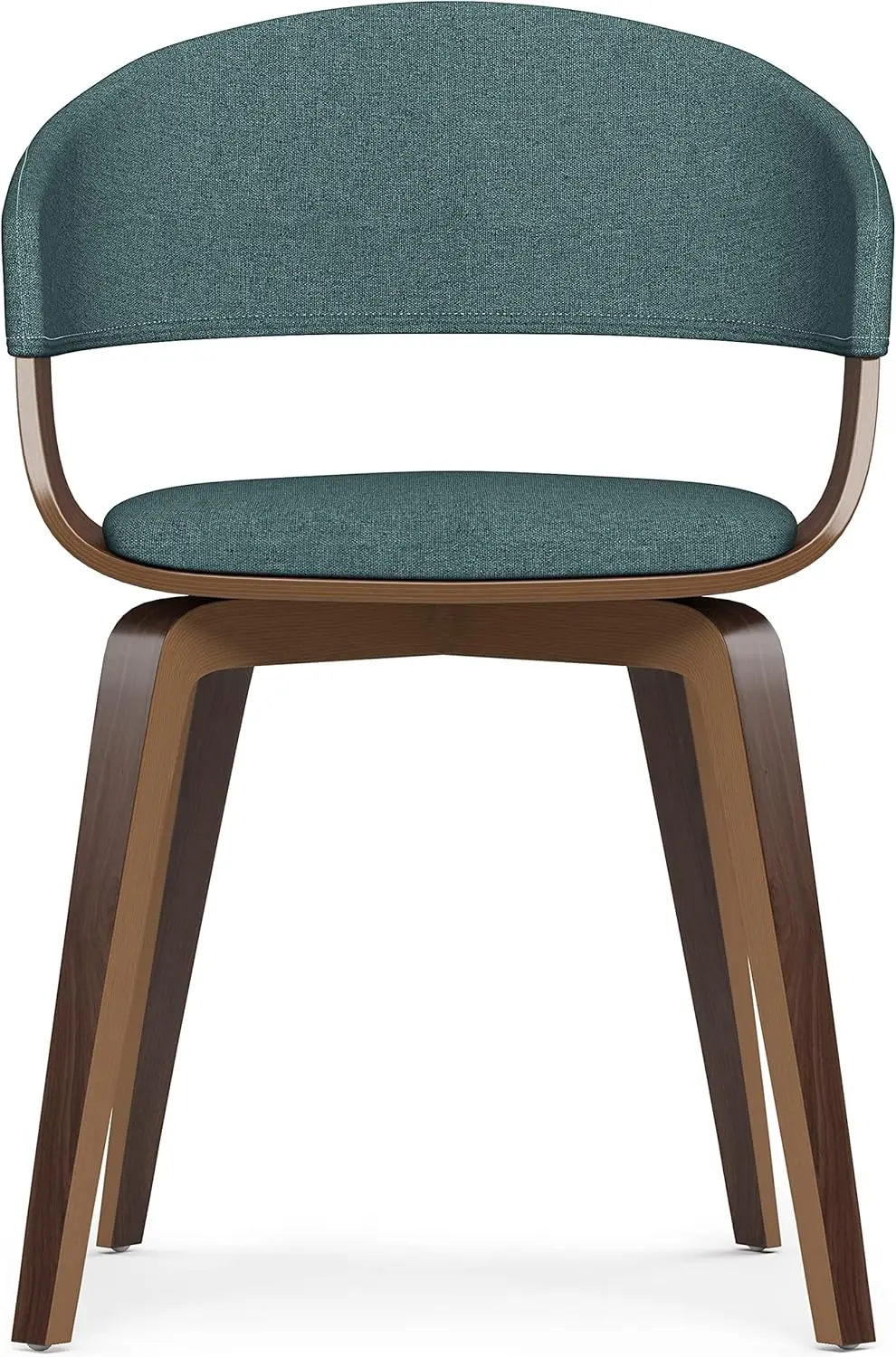 

Simplihome Lowell Dining Chair In Light Turquoise Blue Linen Look Fabric, 21.1 X 20.5 X 30.3 Inches, Bentwood Frame, Walnut