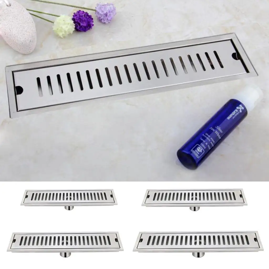 Rustproof Stainless Steel Drainer Non Threaded Floor Drain Tri Angled Pitched Channel for Shower Room