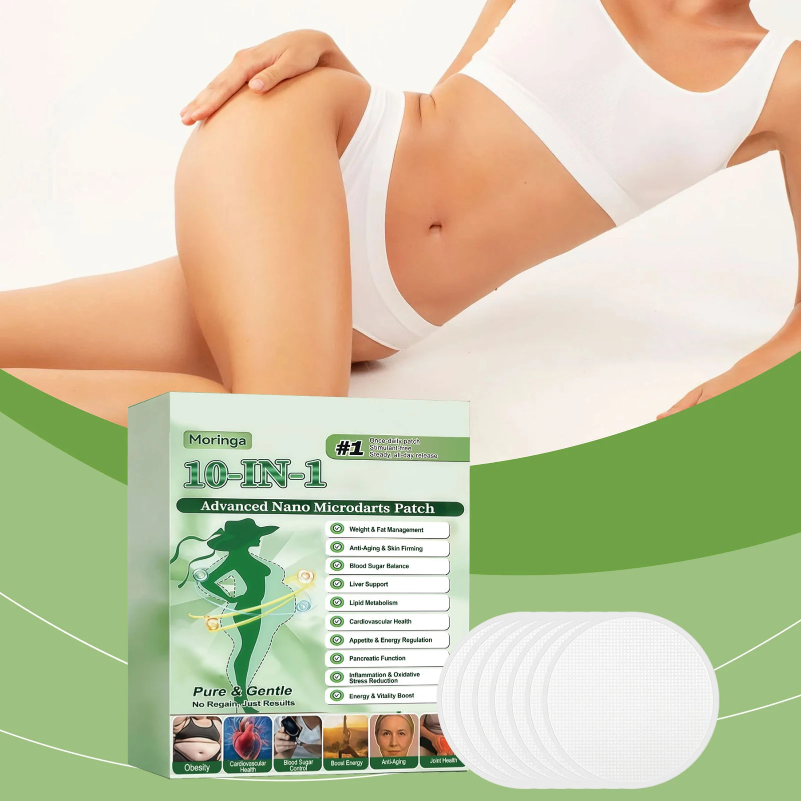 Microneedles Slimming Patch For Weight Loss Fats Burning Patch For Belly Fats Firms And Tones Loose Skin Weight Management