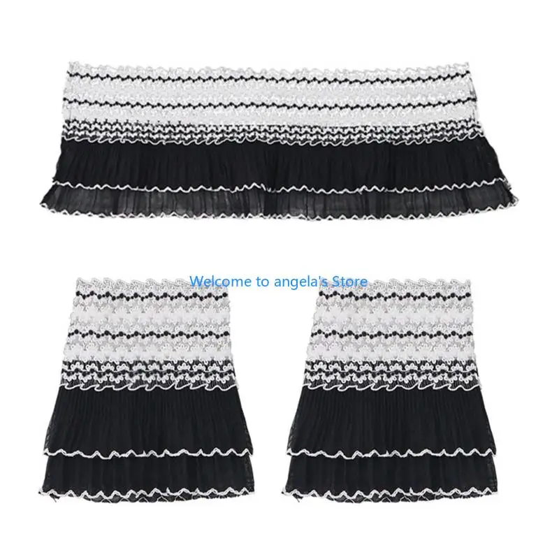 X4YC زخرفة دانتيل مفصلة للخادمة مزين بالدانتيل على الطراز القوطي، ملابس يومية متينة