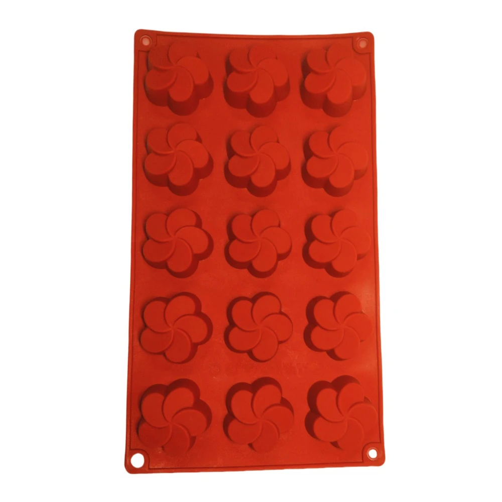 15 Hole Windmill Flower Shape Silicone Chocolate Mold DIY Ice Tray Multi-function Kitchen Baking Tools French Dessert Cake Mold