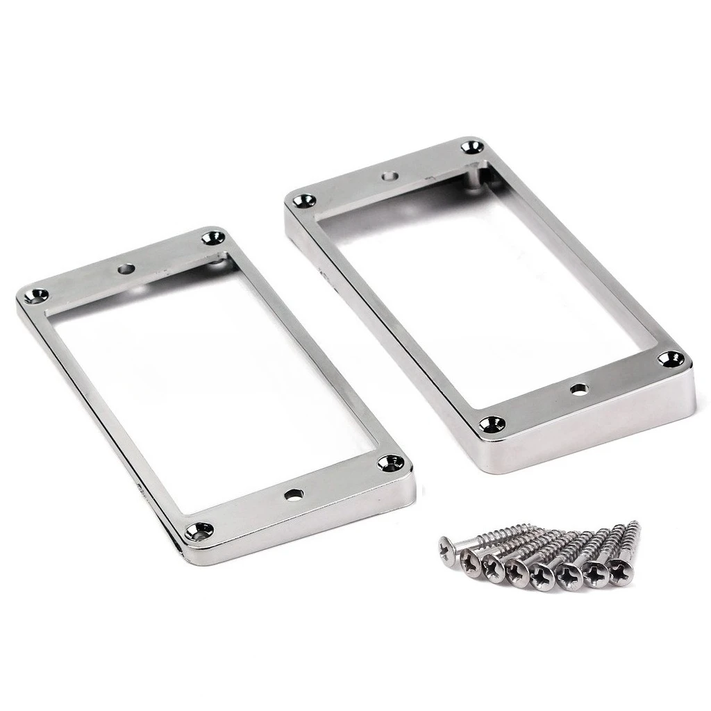 

LP Electric Guitar Pickup Curved Frame High and Low Curved Frame Set Chrome-Plated Plastic Guitar Pickup Frame Mounting Ring