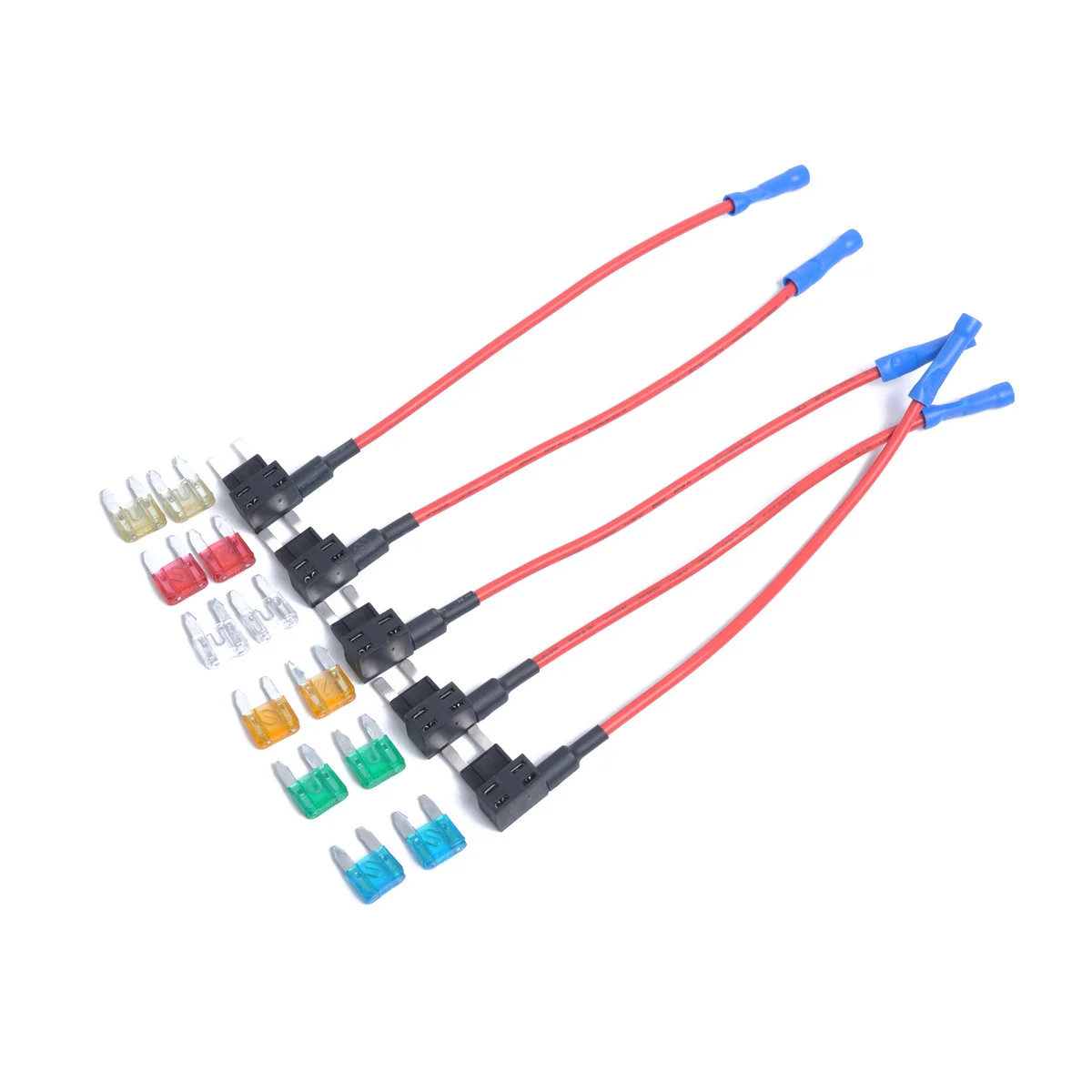 

5 pcs 32V Mini Holder Low Profile Inline Tap For Car Led Black Slot Into Two Fuse Holder With Fuse Car