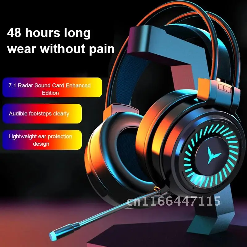 G58 3.5mm Gaming Headset Wired Headphones 7 LED Illumination Stereo Stereo Bass Surround PC Notebook With Microphone