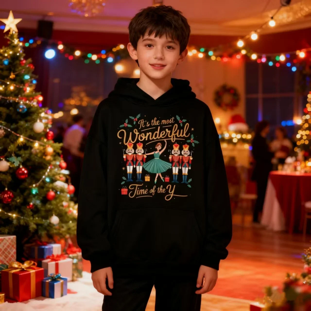 سترة عيد الميلاد الجديدة لعام 2025 مصنوعة من القطن الخالص بنسبة 100% كاجوال ومريحة كبيرة الحجم وهي زي مضحك بطابع عيد الميلاد #3