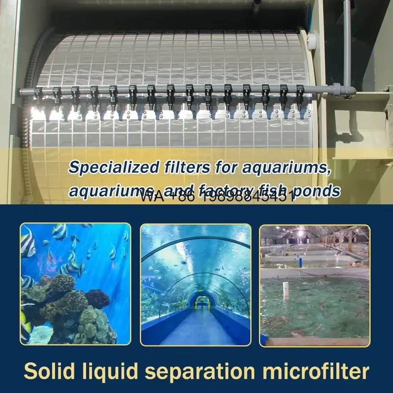 Wmwmnu for Cowater 150 M3/hr Rotary Drum Filter with Food Grade PP and SS316L 70 Micron Filtration for Aquaculture