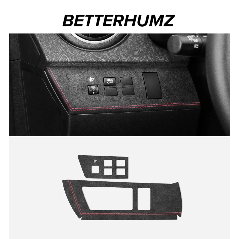 For Mazda 3 Axela 2010-2013 Made of Alcantara Carbon Fiber Headlight Lamp Switch Panel Trim Sticker Car Interior Accessories - view 6