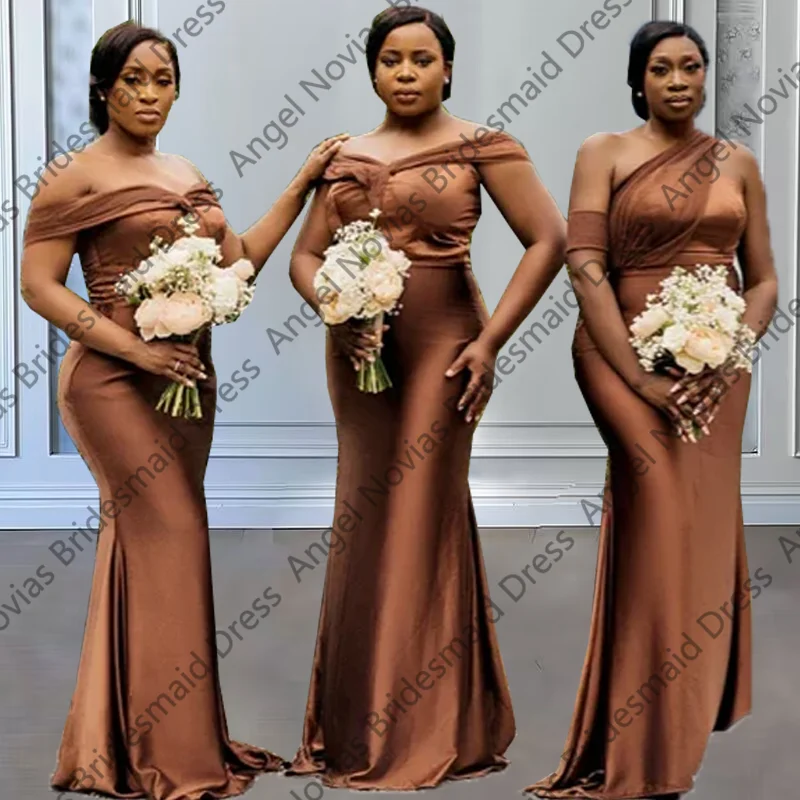 Personalizado longo sereia vestidos de dama de honra feminino vestido de festa de casamento robe mariage convidado robe demoiselle d'honneur de mariage