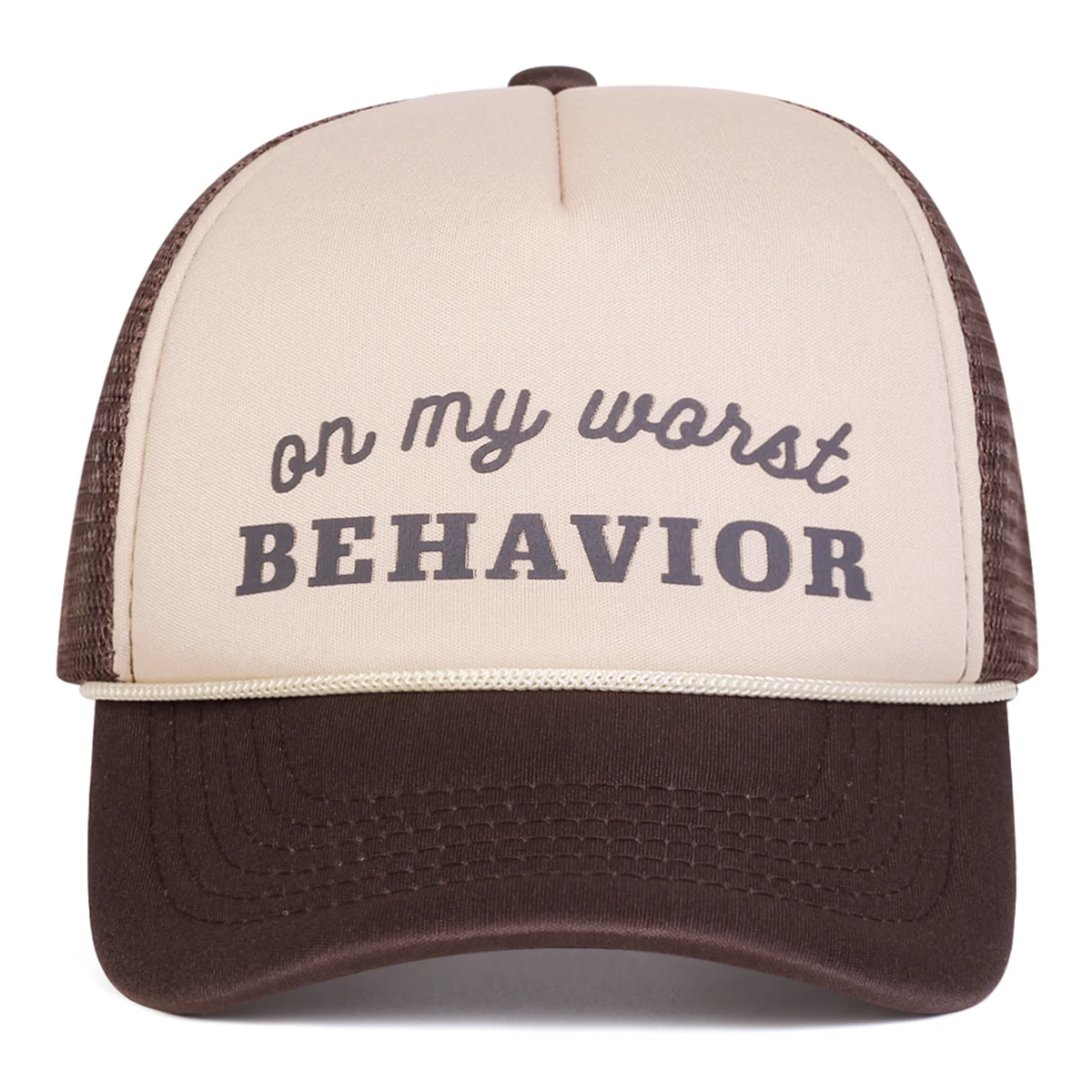 للجنسين BEHAVIOR رسالة مطبوعة قبعات البيسبول صافي الربيع والصيف في الهواء الطلق قابل للتعديل قبعات عادية واقية من الشمس قبعة قبعة رياضية #3