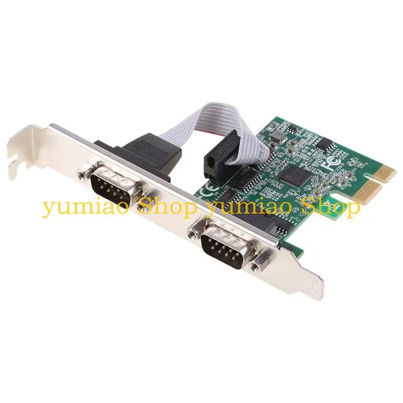 587B PCIE PCIE DUAL CARTA EXPANSÃO SERIAL CHIP AX99100 2 PORT INDUSTRIAL DB9 COM RS232 Controlador adaptador para para PC