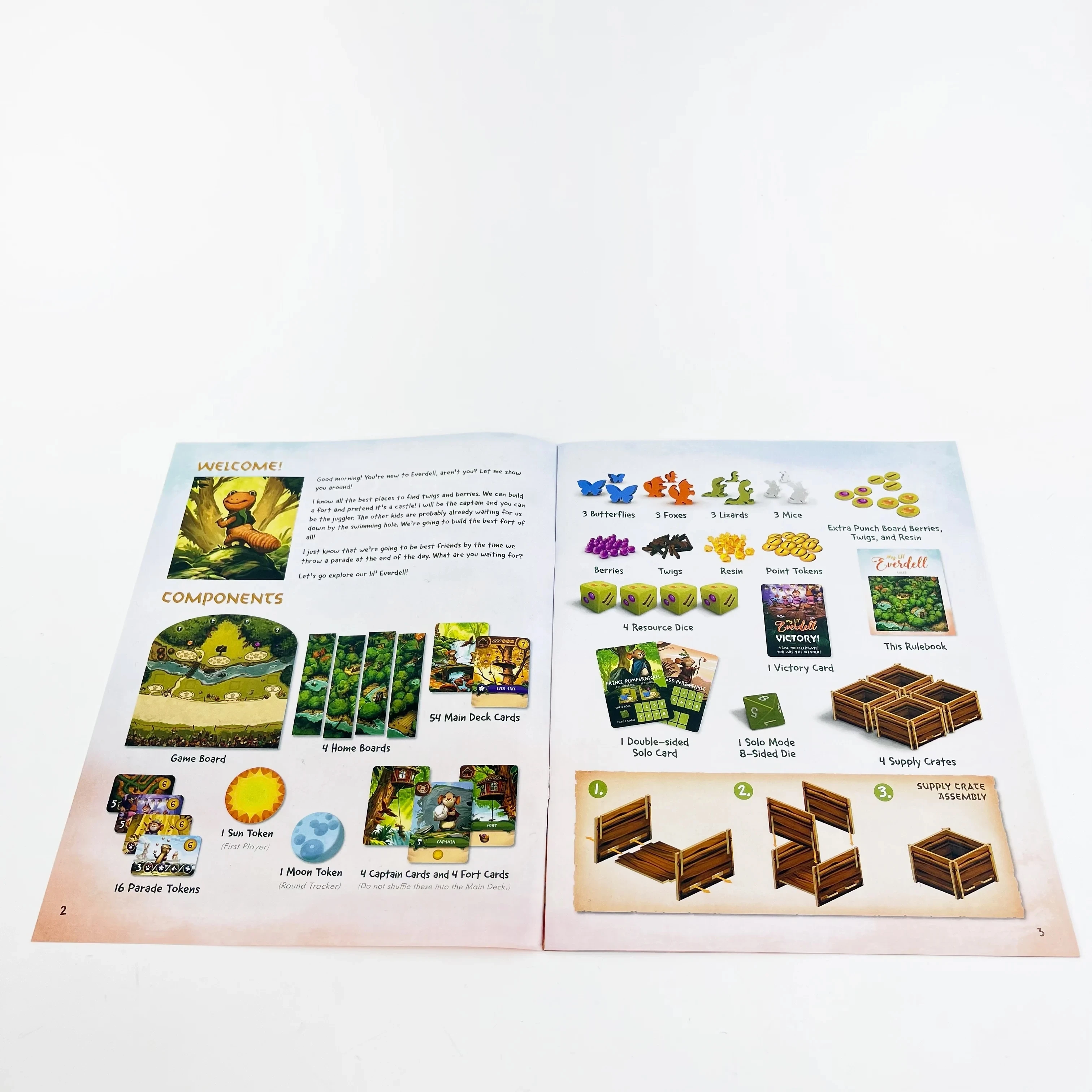 لعبة اللوحة العائلية My Lil Everdell للعائلة - بناء الغابات السحرية 1-4 لاعبين 30 دقيقة متعة تعليمية