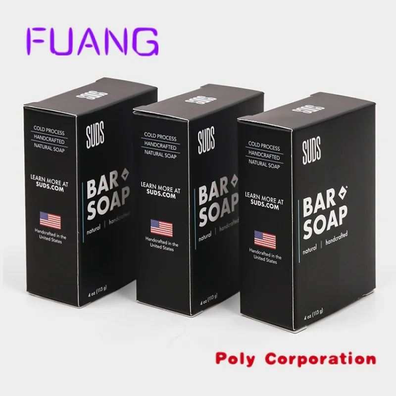 Custom  OEM Custom Art Paper Soybean oil Ink Eco Friendly Soap Bar Packaging Boxpacking box for small business