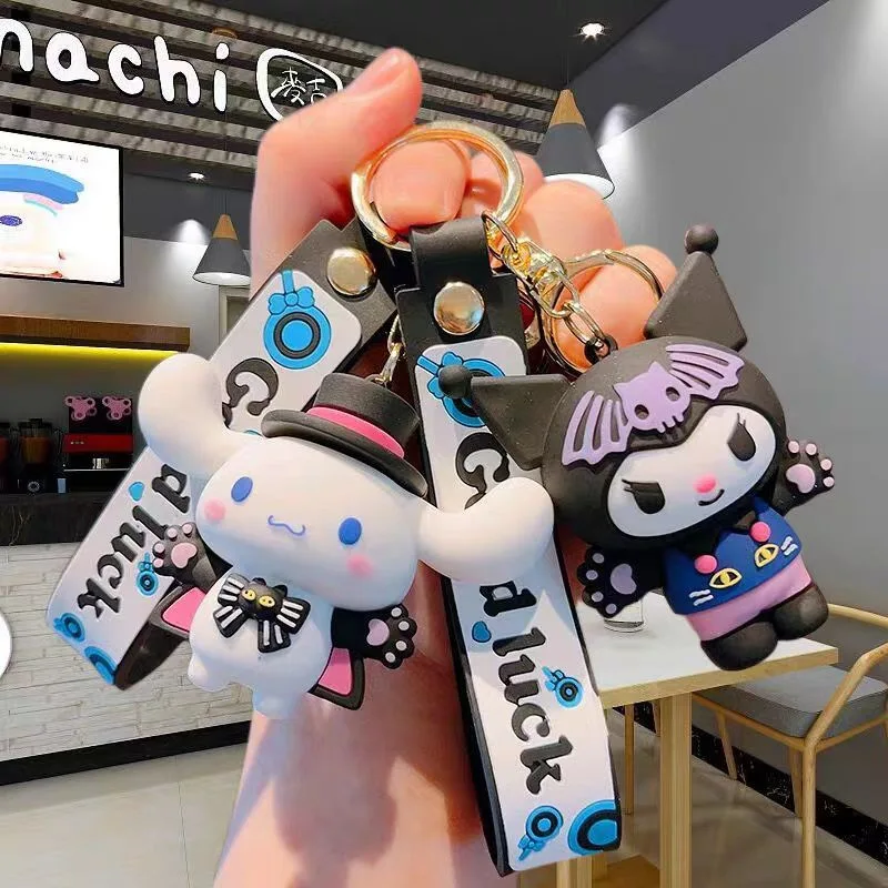 2024 New Kawaii Cartoon Sanrio Keychain Kuromi Doll Pendant Car Keychain Bag Pendant Children’s Birthday Gift Christmas Gift