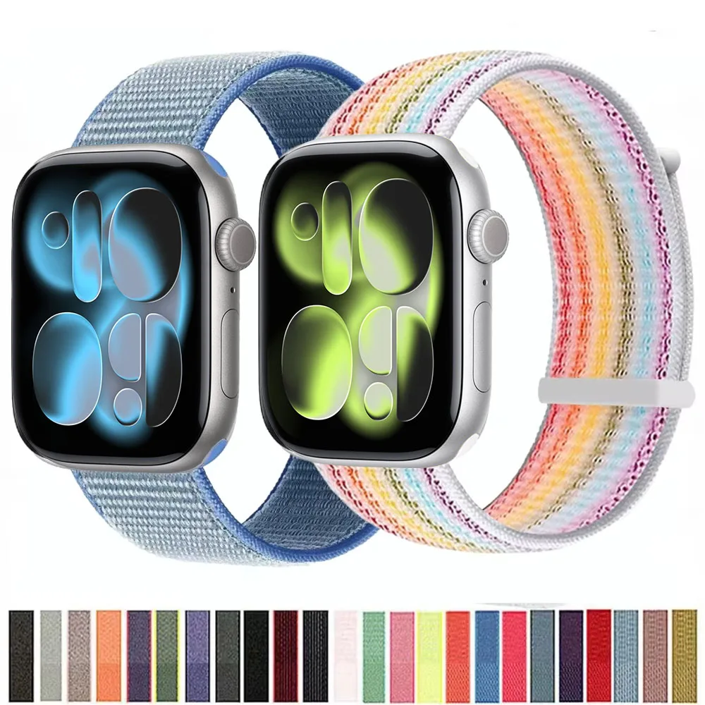 

Nylon Band for Apple Watch Ultra 49mm 11 10 46/42mm Comfortable Lightweight Wristband iWatch 9 8 7 6 5 SE Watchband Accessories