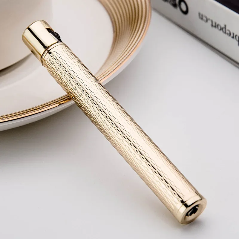 Briquet HONEST Mini Slim en forme de cigarette, en métal, au gaz butane, peut être placé dans un étui à cigarettes, gadgets pour hommes