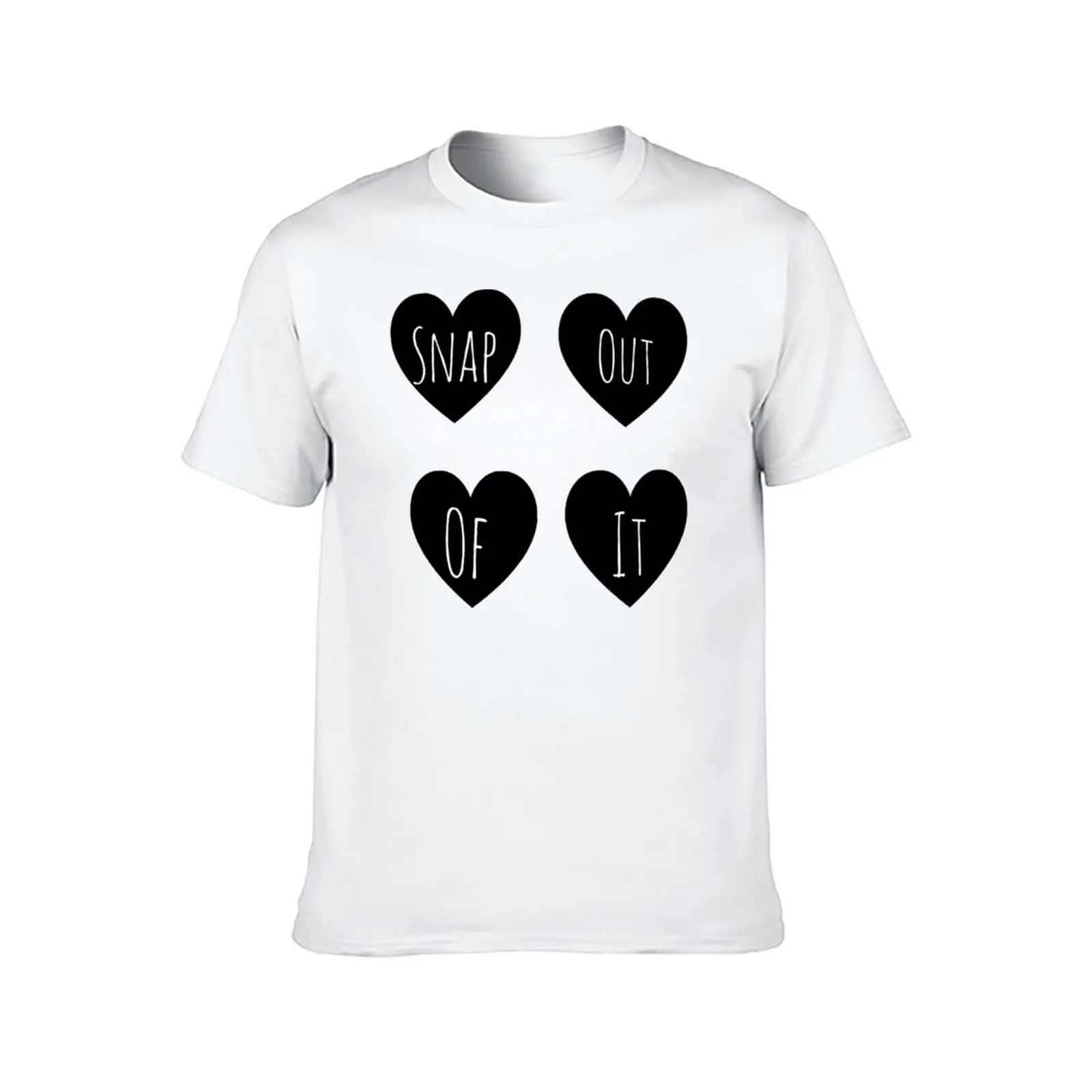 snap out of it heart sticker packet black T-Shirt designer shirts hippie clothes Anime t-shirt funny shirt cotton Men's t-shirt