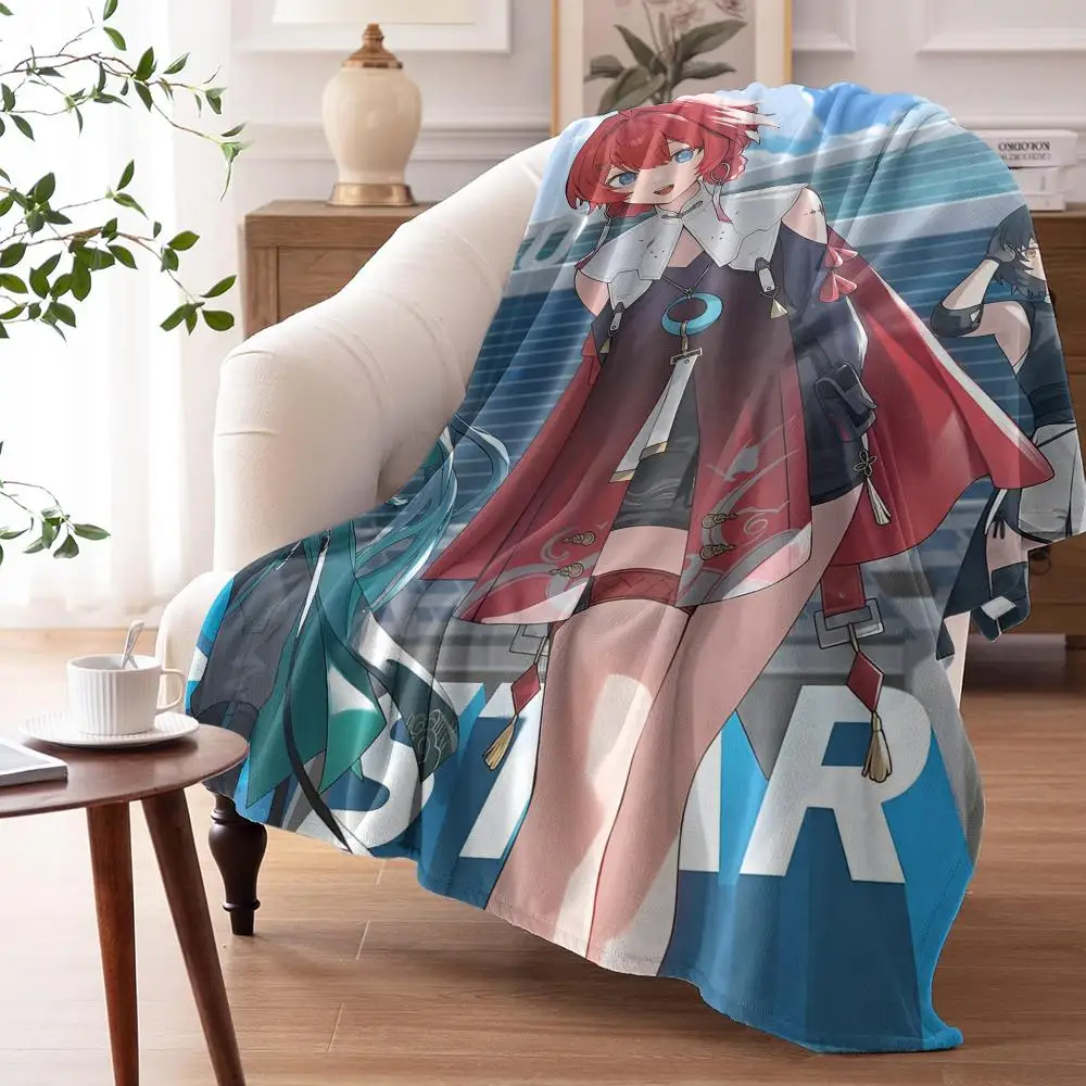Wuthering Waves Danjin Throw Flannel AC Blanket Lightweight Summer Nap Throw Cozy Blanket for Sofa Bed Travel Home