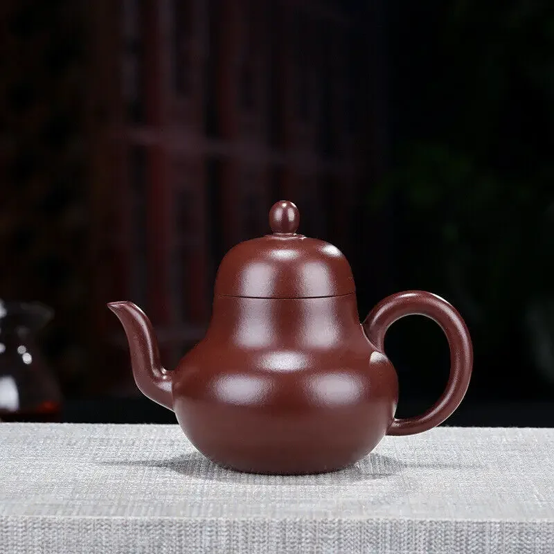 China Yixing Zisha Pottery Purple Zhu Clay Handmade Mesh Teapot