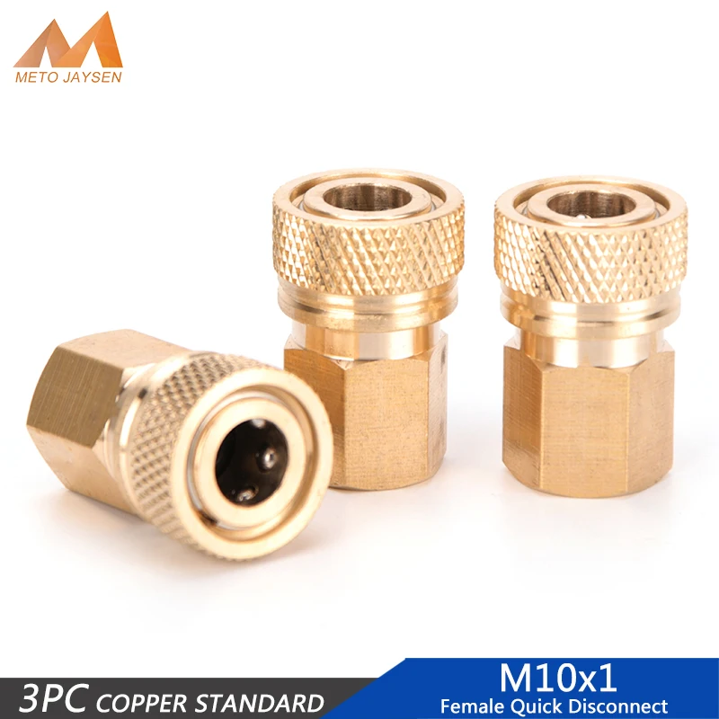 

3pcs M10 Thread Quick Disconnect 8mm Release Couplings Air Refilling Coupler Sockets Copper Quick Connectors Releasing Fittings