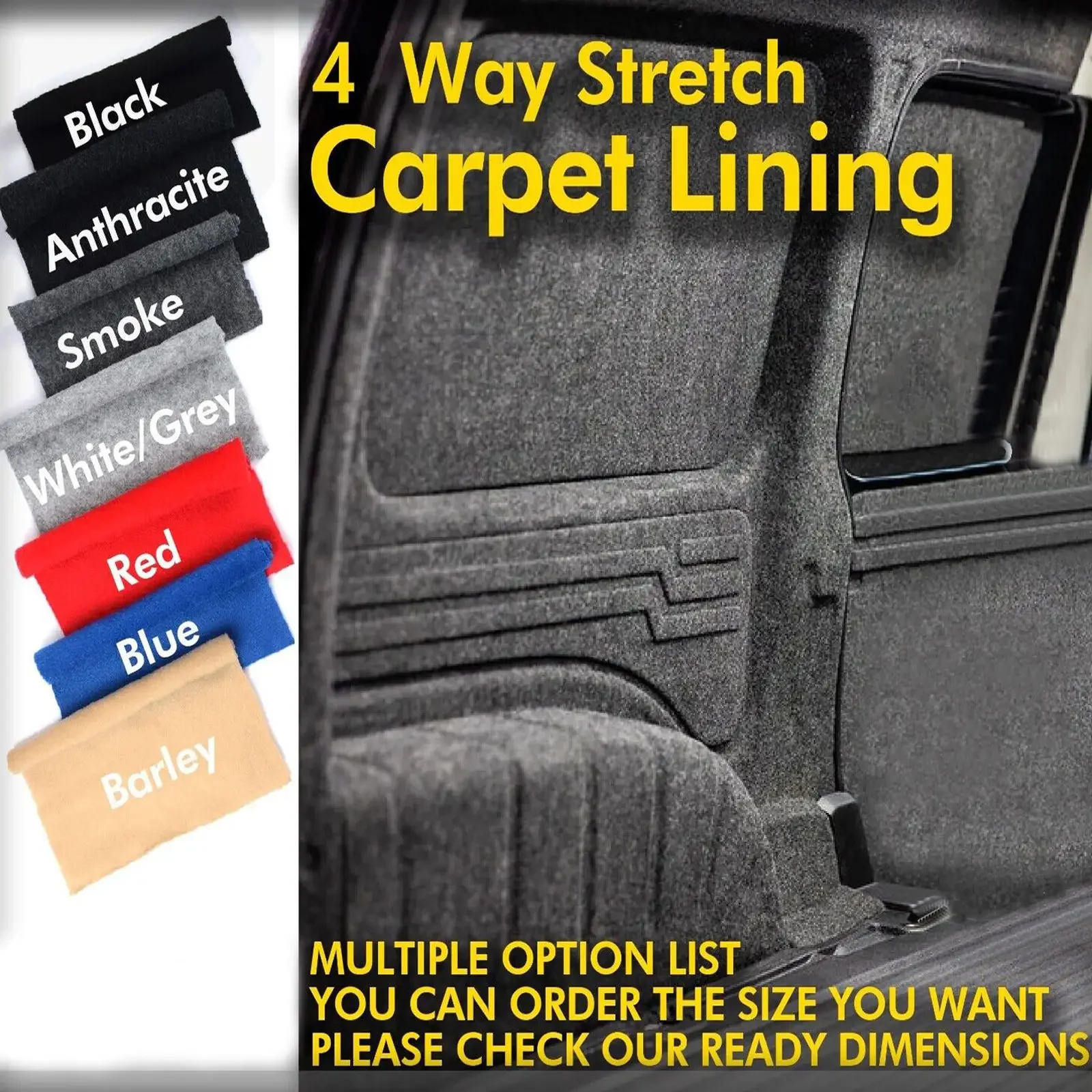 Camper Van Lining Carpet 4 Way Stretch VW T6 5 Transporter Caddy transit Trimfix