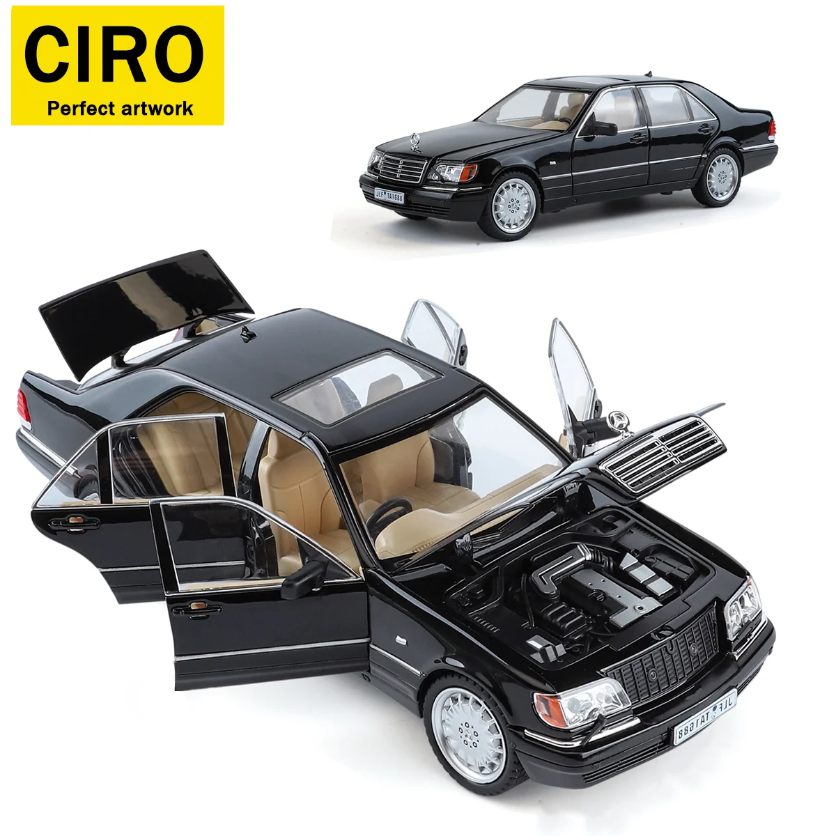 بنز W140 سبيكة يموت الصب مركبة ، 1/22 النمر رئيس بن لعبة مجسمة ، سيارة جمع حلية ، الأولاد سيارة لعبة مجسمة هدية الكريسماس