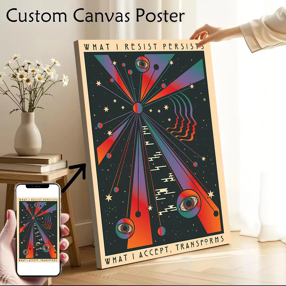 Affiche « What I Resist Persists » personnalisable, peinture sur toile imprimée pour photos, art mural, décoration moderne pour la maison, ornements de chambre