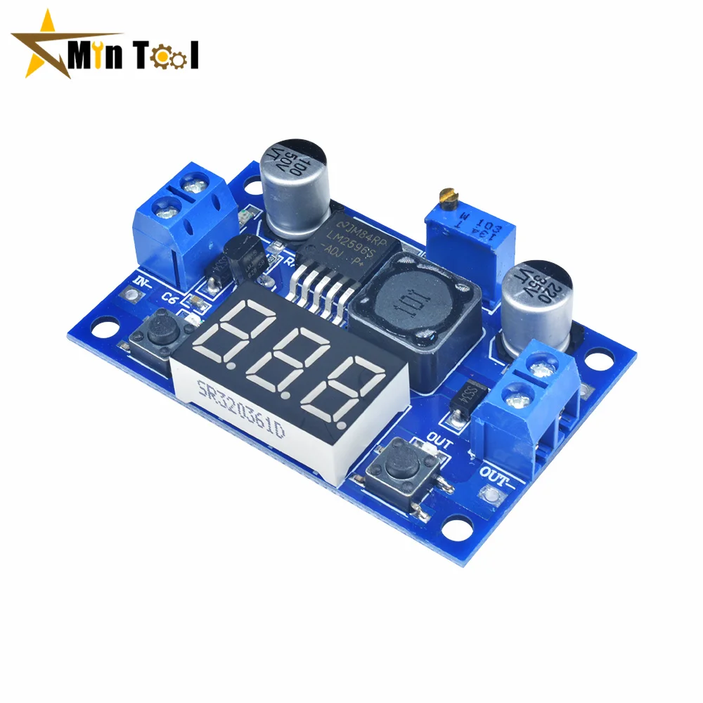 LM2596 понижающий преобразователь мощности 3 А постоянного тока-Регулируемый понижающий модуль напряжения постоянного тока от 4,0 ~ 40 В до 1,25-37 в Регулируемый регулятор светодиодный вольтметр